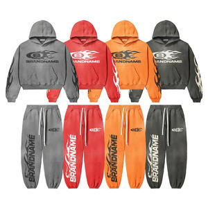 Custom Men's Jogger Chándal Hombres Pantalones de chándal holgados Sudadera con capucha Pantalones de chándal acampanados y Sudadera con capucha Chándales Conjuntos Hombres - Product Image 1