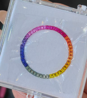Lunette de montre de luxe en diamant de laboratoire taille baguette arc-en-ciel, pièces de rechange personnalisées pour lunette de montre incrustée de diamants pour montre-bracelet