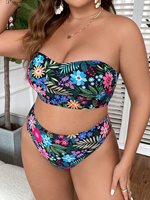 Nouveau maillot de bain bikini à imprimé floral pour femmes grandes tailles, vêtements de plage