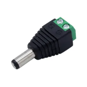 Conector fêmea e macho para CCTV, conector de parafuso de alimentação 5.5*2.1mm DC