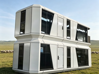 Maison capsule spatiale à double étage, maison préfabriquée à 2 niveaux, durable, adaptable à différents environnements