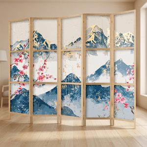 Stock Cheap High Quality Modern Handcrafted <b>Laser</b> <b>Cut</b> <b>Wood</b> Foldable Multifunctional Twist Ceiling Hanging Bead Room Divider - Product Image 3