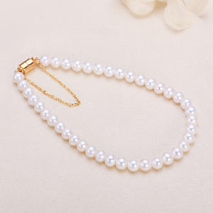 4-5mm Zhuji Freshwater Pearl Bracelet with S925 <b>Silver</b> Stone Buckle Simple Plain Color <b>Real</b> Pearl <b>Necklace</b> - Product Image 2