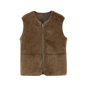 Chaleco Negro sin Mangas para Mujer, Cuello Redondo, Cierre de un Botón, Prenda Exterior Formal, Largo Regular, Color Sólido, Tejido de Tela - Product Image 1