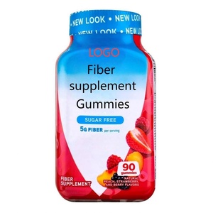 תוסף סיבים ללא סוכר, מקדם עיכול, עם פרוביוטיקה, ללא הנדסה גנטית, ללא סוכר, ללא גלוטן, 90 סוכריות גומי לבקבוק - Product Image 1