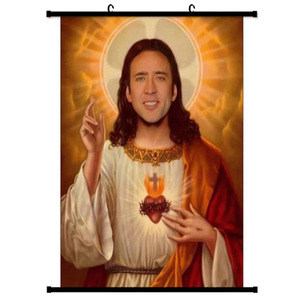30*45CM abd filmleri sanat tuval komik Meme dini boyama goblen <span class=keywords><strong>Nicolas</strong></span> kafes Poster - Product Image 4