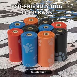 Bolsas para excremento de perro 100% biodegradables, ecológicas, para viajes al aire libre, con patas impresas, para la eliminación de desechos de mascotas. - Product Image 4