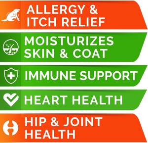 ओमेगा 3 कुत्तों के सैल्मन तेल नरम चकत्ते कार्बनिक तेजी से अवशोषण एलर्जी राहत त्वचा कोट पूरक - Product Image 3