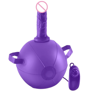 Palla Vibrante Gonfiabile Ecologica in PVC con Dildo da 6 Pollici e Maniglie per Adulti, Palla Vibrante King Cock - Product Image 4