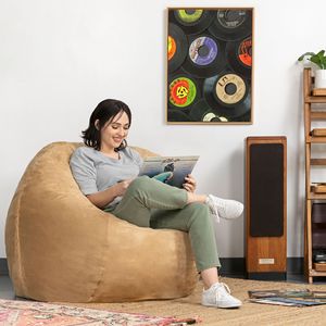 DB Jaxx Saxx, PUF redondo de 4 pies, cómodo, impermeable, cubierta de camello, sofá contemporáneo para sala de estar, muebles para el hogar - Product Image 3