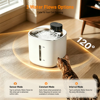 Fontaine à eau automatique sans fil pour animaux de compagnie 3,5 L, écran tactile, capteur intelligent, faible bruit, distributeur d'eau pour chat et chien