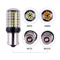 Nouveau 12V/24V LED DRL frein et feu de recul T20/WY21W avec 144 perles de lampe clignote voiture 1156/P21W 7440 accessoire
