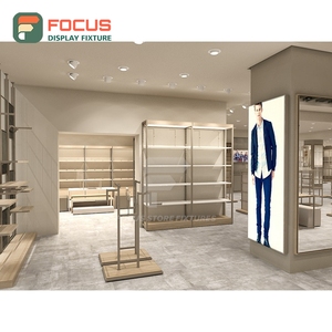 Modern Shop Interior Mixed Material <b>Showcase</b> Cabinet Full Service Clothing Store - Product Image 3