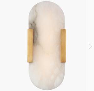 Lámpara de Pared Moderna de Lujo Vintage de Acero, Lámpara de Alabastro para Mesita de Noche, Aplique de Pared Alargado Melange - Product Image 2
