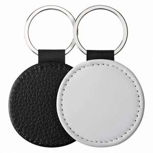 Custom DIY Sublimation Blank Keychain Heat Transfer DIY Double-Size Printed Keychain PU <b>Leather</b> Double Sides Sublimation Keyring - Product Image 6