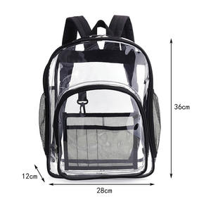Sacs d'école personnalisés, sac à dos de voyage rose mignon, sac à dos transparent en PVC, sacs à dos pour étudiants, garçons et filles - Product Image 5