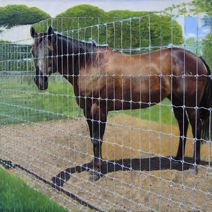 Rouleau <span class=keywords><strong>de</strong></span> clôture <span class=keywords><strong>de</strong></span> champ en fil tressé à nœuds fixes, <span class=keywords><strong>grillage</strong></span> métallique galvanisé 3D pour bétail, chèvres, porcs, cerfs, moutons, chevaux, animaux <span class=keywords><strong>de</strong></span> ferme et animaux sauvages - Product Image 1