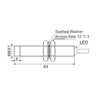 Capteur inductif Sense TLN08-04NO, distance de détection de 4 mm, boîtier en alliage d'aluminium, protection IP67 pour la détection des métaux, sortie NPN/PNP