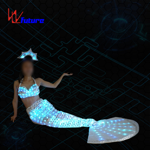 Costume da Sirena LED Fatto a Mano, Abbigliamento Luminoso per Spettacoli, Coda di Sirena con Paillettes Luminose per Feste in Bar, Spettacoli di Danza, Vendita all'Ingrosso - Product Image 2