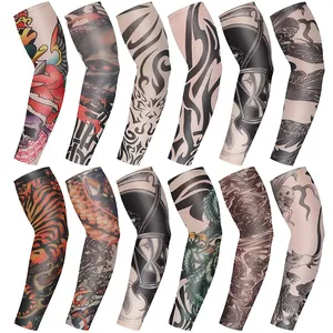 OEM design outdoor sport cycling arm sleeves fashionable game temporary tattoo arm sleeves cover