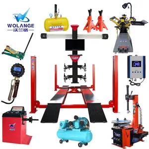 4 Post Car Lift Lifting Equipment Air Compressor Wheel Alignment Tyre Removal Machine Tire Changer And Wheel Balancer