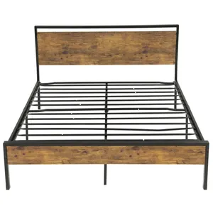 금속 및 나무 플랫폼 침대 머리판과 발판 mdf 이층 침대