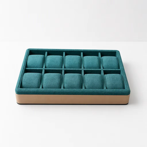 Estuche Rectangular Verde para Reloj, Caja de Terciopelo con Interior a Prueba de Polvo para Relojes de Lujo - Product Image 4