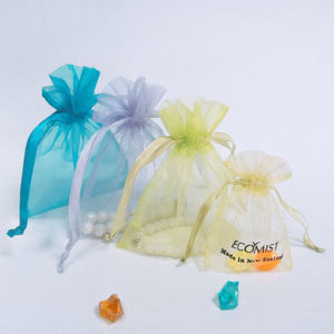 Sacchetti Portaconfetti Personalizzati in <span class=keywords><strong>Organza</strong></span> Rosa con Piume e Coulisse Eleganti Materiali da Imballaggio alla Moda in <span class=keywords><strong>Organza</strong></span> - Product Image 3