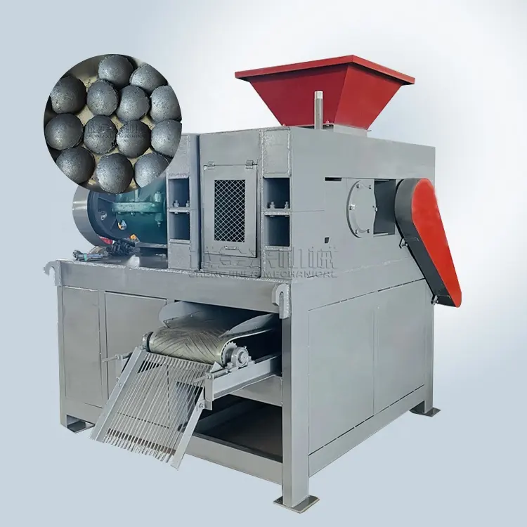 Mill scale coffee grounds coal dust metal powder ball shaped roller ball press charcoal briquette machine making