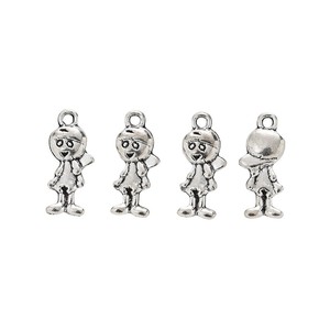 Ciondolo a Forma di Ragazza con Coda di Cavallo 18x8mm in Lega di Zinco Argento Anticato, Piccolo Charm <span class=keywords><strong>per</strong></span> Regali di <span class=keywords><strong>Compleanno</strong></span> <span class=keywords><strong>per</strong></span> Figlie - Product Image 2