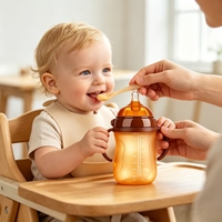 Vente flash : Distributeur de nourriture pour bébé en silicone sans BPA avec poignées, OEM ODM, pour la pâte de riz et l'alimentation complémentaire des bébés