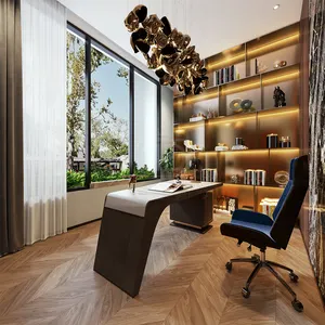 Millionärshaus neues Design 3d-Rendering Home Office Schreibtisch Luxus-Design Innendesign Dienstleistungen