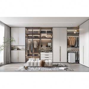 Armario de Dormitorio Personalizado, Armario Inteligente de Lujo para Hotel, Armario con Puertas de Espejo, Estilo Italiano, Armario de Madera - Product Image 1