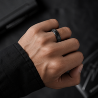 Bague d'éternité JLM Premium en acier titane, motif ballon de football personnalisé, style neutre, ajustement confortable, pour hommes et femmes, bijoux de mode