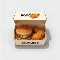 Boîte en papier personnalisée de qualité alimentaire pour plats à emporter, impression à l'encre de soja, pour poulet frit, hot-dogs coréens, hamburgers français, emballage de restauration rapide, boîtes à emporter