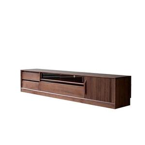 Mueble de TV de Madera Maciza Color Nogal, Estilo Nórdico, Multifuncional, Mueble de Salón con Almacenamiento - Product Image 5