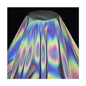 Diseños Personalizados Holograma Impresión Reflectante Spandex Poliéster Tela Para Ropa Materia