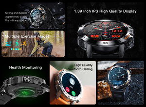 Smartwatch Sportivo K52 da <span class=keywords><strong>Uomo</strong></span>, Impermeabile IP67, Batteria da 400mAh, Touchscreen, Fitness Tracker con Chiamate Telefoniche e Funzionalità per Attività all'Aperto - Product Image 2