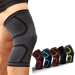Manchon de compression respirant pour le genou, pour le sport, la course à pied, le cyclisme, unisexe, gris, noir, rouge, bleu, orange - Product Image 1