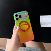 Nouvelle coque de téléphone rotative à 360 degrés avec support, dégradé coloré quatre couleurs, compatible avec iPhone 17 Pro Max, iPhone 16/15 Pro