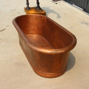 Bañera Ovalada Moderna Independiente <span class=keywords><strong>de</strong></span> Cobre Ecológica Estilo Japonés para Baño - Product Image 1