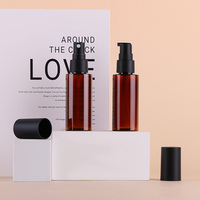 Flacons pompe en plastique ambré vides de 50 ml pour lotion, emballage cosmétique pour soins de la peau, flacon pulvérisateur à fine brume, distributeur, pratique pour les voyages