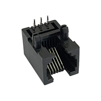 Connecteur RJ45 femelle 6P6C à montage sur circuit imprimé, prise modulaire à 90 degrés, 125VAC 1,5A