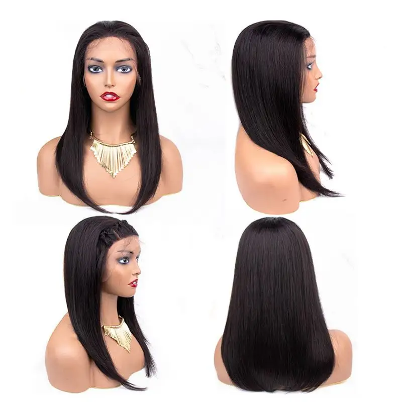 Diskon besar pabrik 13*4 wig renda depan rambut manusia BOB manusia wig frontal renda lurus halus