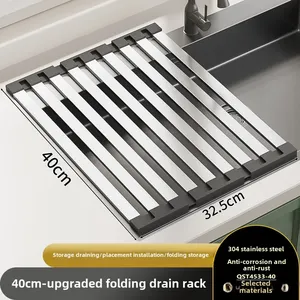 Stainless Steel <b>Collapsible</b> Telescoping Drain Rack for Chopsticks Dish Organizer Basket Kitchen <b>Storage</b> Rack - Product Image 6