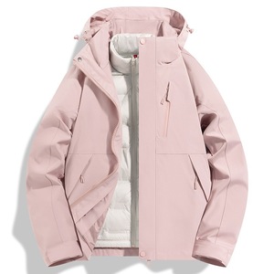 เสื้อแจ็คเก็ตกันลมแบบ 3-in-1 สำหรับผู้หญิง บุด้วยขนเป็ด พร้อมซับในถอดได้ แขนยาว สไตล์ชุดทำงาน - Product Image 2