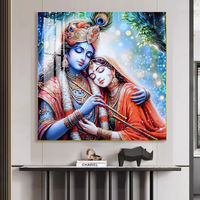 Indian platform Hindu Poster seni dinding Seni Deco gaya kanvas seni cetak lukisan religius bingkai desain