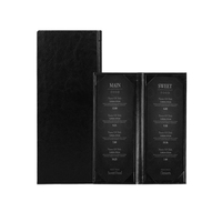 Couvertures de menu personnalisées tableau porte-menu en cuir lisse PU pour restaurant