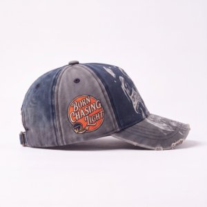 Gorras de mezclilla lavada de 5 paneles con logo personalizado, estampado digital por transferencia de calor, borde sin rematar y parche aplicado, venta al por mayor, fabricante - Product Image 3