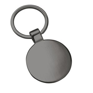 Round Key Ring 40mm Diameter Burnished Fashion Style Coin Holder Stainless Steel and Brass Material <b>Leather</b> Metal <b>Keychain</b> - Product Image 1